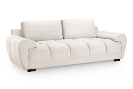 3 Seater Sofa - SUSAN Plush Velvet 3 Seater Sofa Cream 245cm