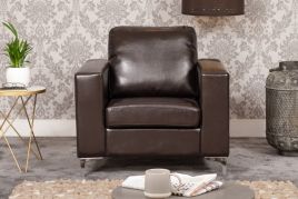 LUXORA Leather Armchair - Brown