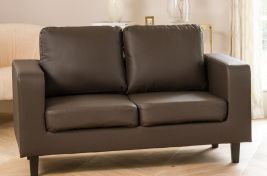 REGNIX Bonded Leather 2 Seater Sofa - Brown
