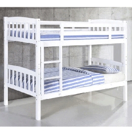 Erewash White Detachable Single Bunk Bed - Solid Wood