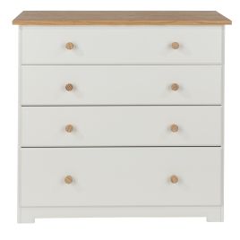 White Chest of Drawers - BASILDON Medium Chest 4 Drawers