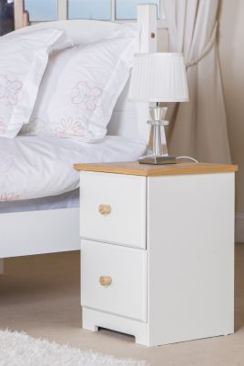 Colorado White Oak Petite 2 Drawer Bedside Cabinet