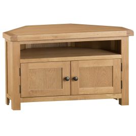 Classic Corner TV Unit - Medium Oak Finish