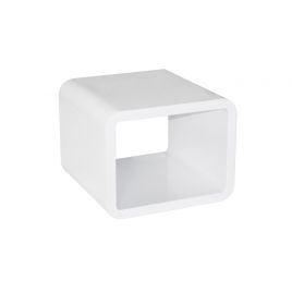 Totnes High Gloss Square Lamp Stand Table - White