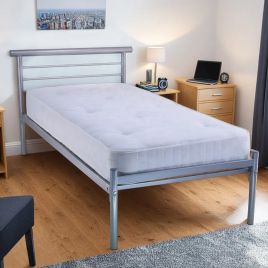 Contract Mesh Silver Metal Bed Frame - 2ft6 Small Single