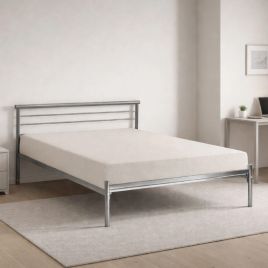 Contract Mesh Silver Metal Bed Frame - 5ft Kingsize