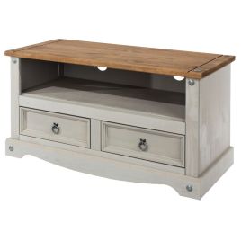 Corona Flat Screen 2-Drawer TV Stand - Grey