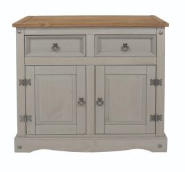 Corona 2-Door 2-Drawer Small Sideboard - Grey