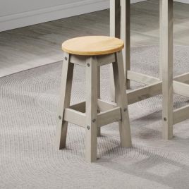 Ethans Round Set of 2 Breakfast Stools - Pine