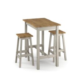 Ethans Live Edge Large Breakfast Bar Set with Stools - Grey