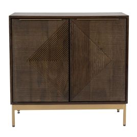 Cristina Grooved Design 2 Doors Small Sideboard - Mango Dark Finish