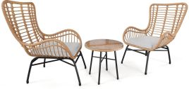 OATWELL Garden Bistro Set - Beige with Light Grey