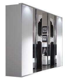 Divac 5 Door Mirrored Wardrobe - White