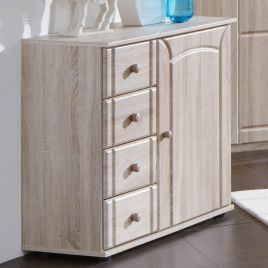 Vilma 1 Door 4 Drawer Combi Storage Chest - Oak