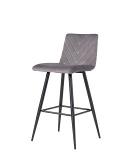 SERANO Velet Cannock Retro Bar Stool Set of 2 - Dark Grey