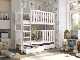 Edward 2 Drawers Storage Wooden Bunk Bed - White