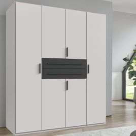 DEXO 4 Door Wardrobe with 2 Drawers White - 180cm
