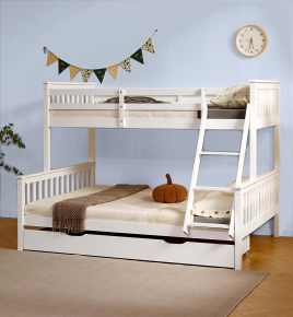 Double Bed - HANIA 3ft over 4ft Bunk Bed White