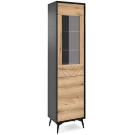 Ravenna Serene Tall Display Cabinet with 1 Door - Oak Evoke