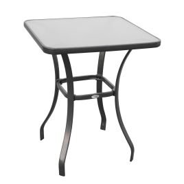 Bar Table Bistro Square Glass Dining Kitchen Breakfast Pub Party Metal Garden Café Coffee Garden Table