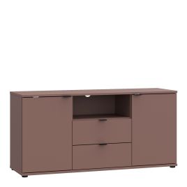 HELION TV Unit Cabinet with Open Shelf, 2 Drawers and 2 Doors - Terracotta