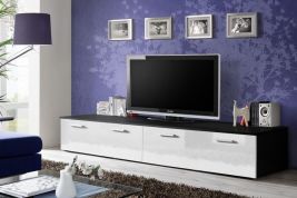 Duos TV Cabinet in Black and White Gloss