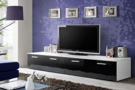 Duos TV Cabinet in White and Black Gloss
