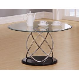Wrexham Chrome Elegance Coffee Table - Clear Top