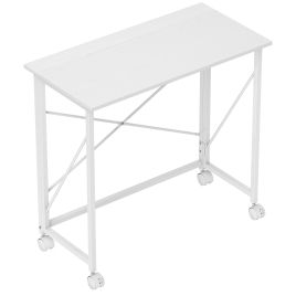 HERON 80 cm Folding Desk on Wheels White