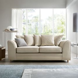 NIOMI Velvet 3 Seater Scatterback Sofa - Cream