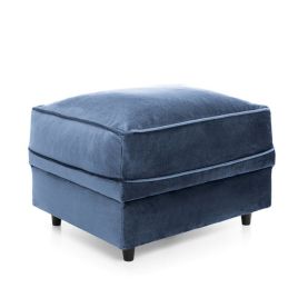 NIOMI Velvet Footstool - Dark Blue