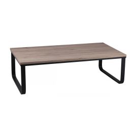 Rustic Elegance Sandhurst Natural Coffee Table with Stylish Black Metal Legs