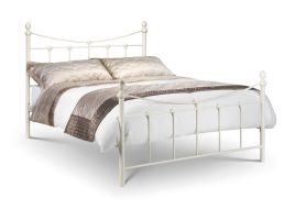 Rebecca Stone White Metal Bed - Single 3ft