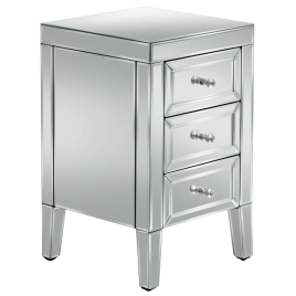 Birlea Valencia Mirrored 3 Drawer Bedside Table