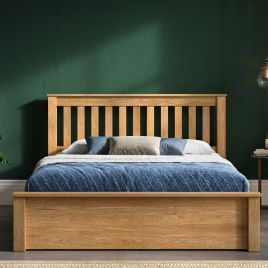 Monaco Oak Wood Ottoman Bed - Super Kingsize 6ft
