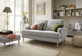 PONTING Chenille 2 Seater Sofa - Light Grey