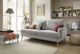 PONTING Chenille 3 Seater Sofa - Light Grey