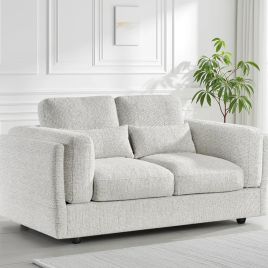 HAVERIO Fabric 2 Seater Sofa - Beige