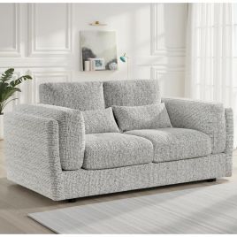 HAVERIO Fabric 3 Seater Sofa - Grey