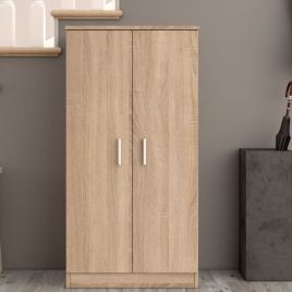 Crowther 2 Door Shoe Cabinet with 6 Shelves - Oak Effect