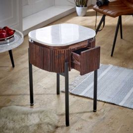 Bedside Table - HENDRY Nightstand White 45cm