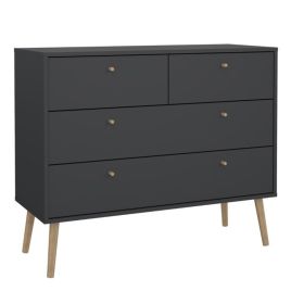 COBALT Grey Chest of Drawers - Large-sized, 4 Drawers
