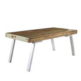 Fiona Metal Legs Unique Retro Style Wooden Medium Dining Table