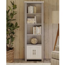 Ronald Grey Range Narrow Bookcase with 2 Doors and 4 Shelves