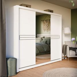 Cuba ID-11 Sliding Door Wardrobe 250cm in White Matt