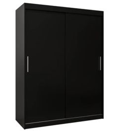 Sliding Wardrobe - TIVERTON 2 Door Wardrobe Black 150cm