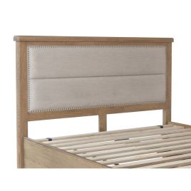 Norfolk Double Bed Fabric headboard - Somke Oak