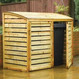Wheelie Bin Storage Unit Fit Standard 240L Bins, Pressure Treated Timber Double Bin Store