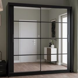 Dexter Sliding Door 203cm Wardrobe - Black