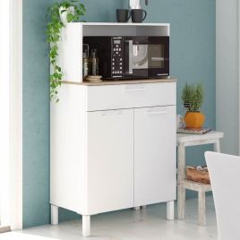 Chris Oak Effect 2 Door Utility Kitchen Cabinet - White
